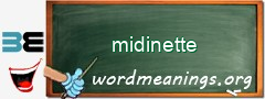 WordMeaning blackboard for midinette